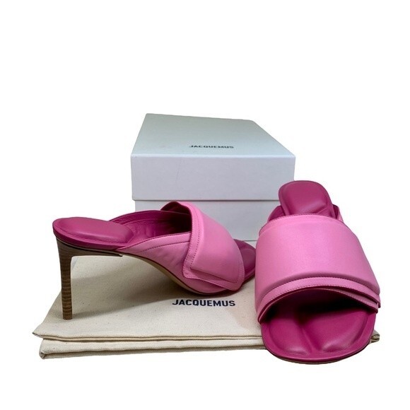 NWT Jacquemus Les Mules Piscine Pink Scuba Sandals 41 / 10 Quilted Leather